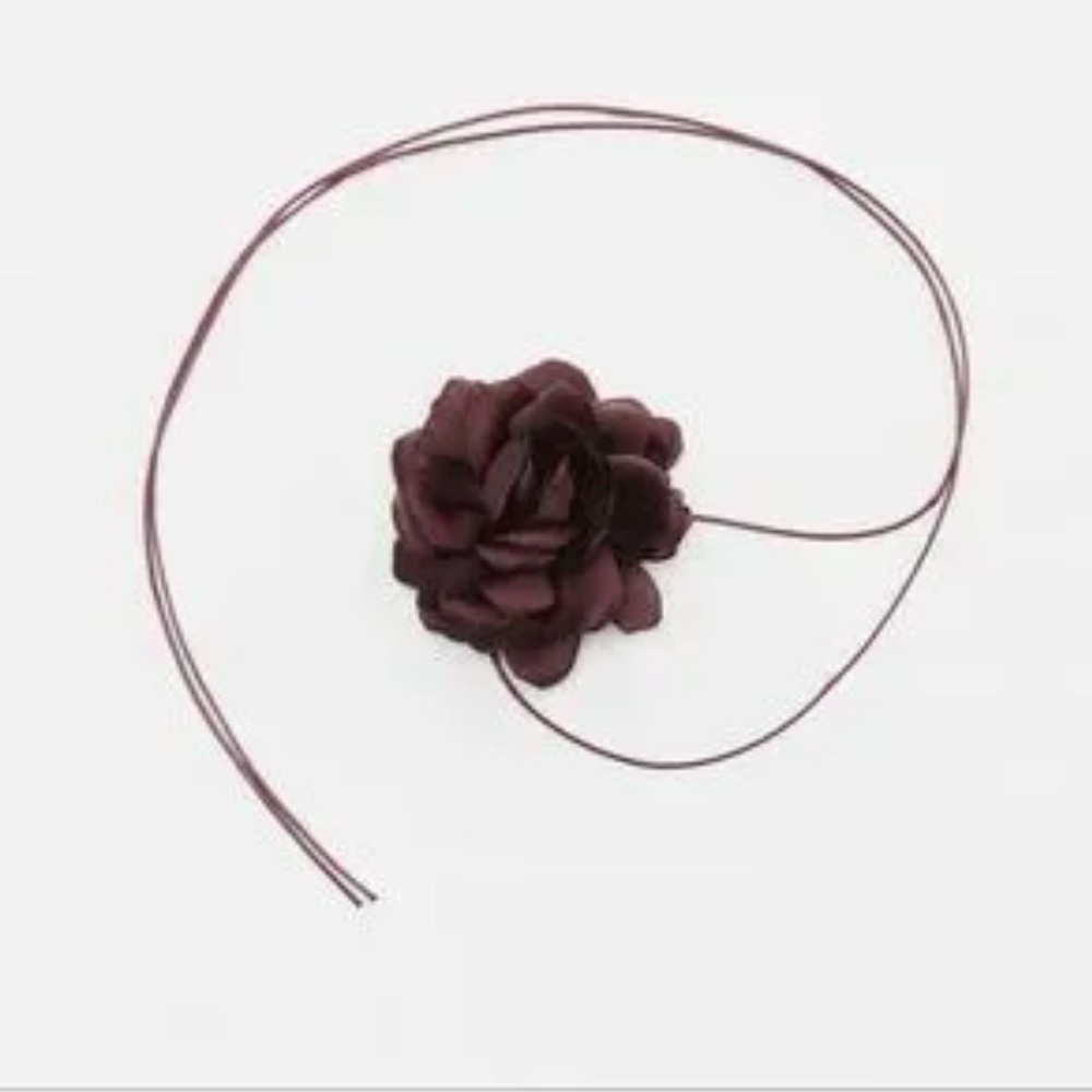 Zara Burgundy Floral Necklace